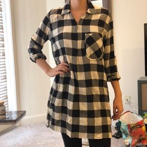 Black and white flannel dress